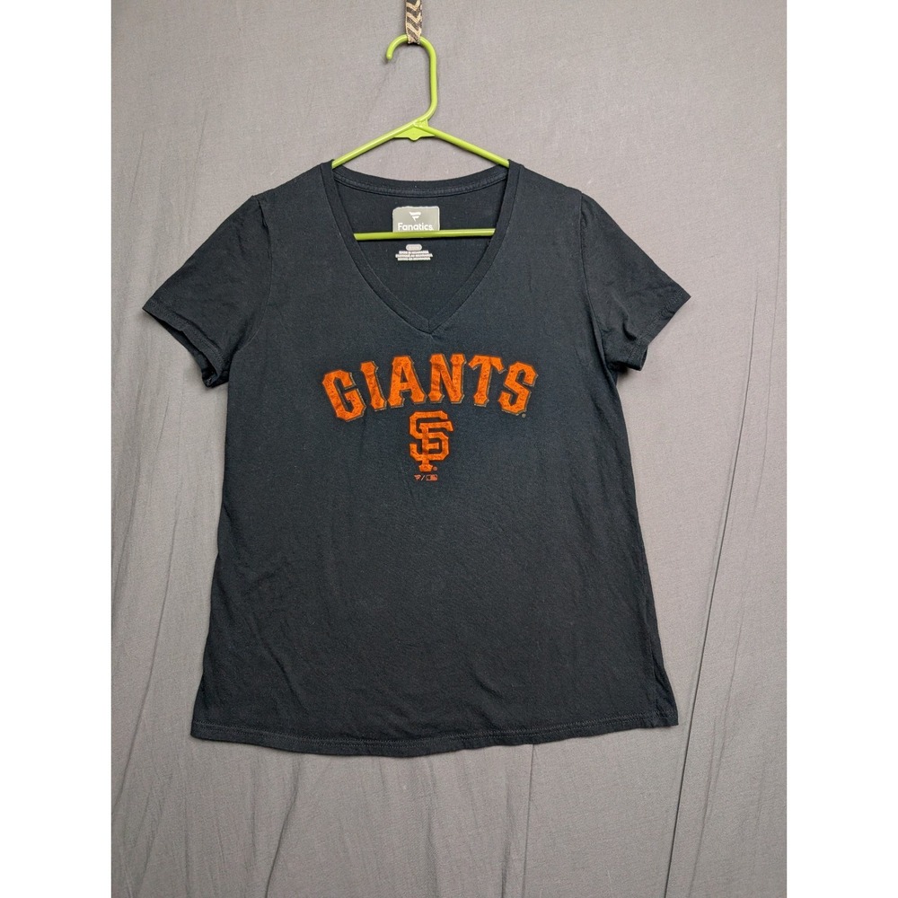 Fanatics San Francisco Giants women's black charcoal team size M  v-neck t-shirt